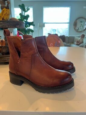Miz Mooz Chestnut Brown Chukka Boots with Lug Sole